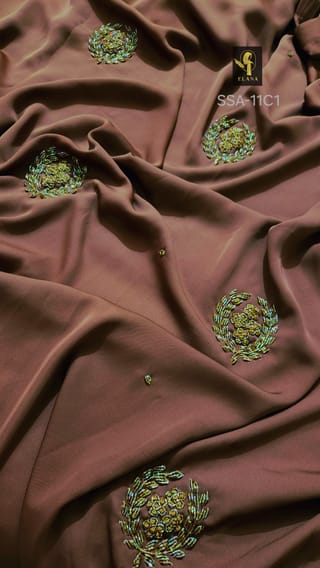 Hand Karchupi Short Shirt Abaya (Coffee) 3