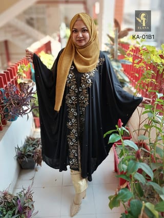 Hand Karchupi Short Abaya (Black) 1