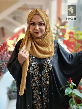 Hand Karchupi Short Abaya (Black) 4