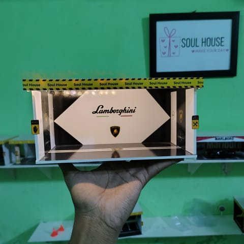 Lamborghini LED Diorama Garage for 1:64 Diecast Cars | Handmade Display Scene
