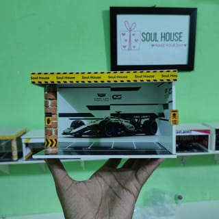 Cadillac Formula Team LED Diorama Garage for 1:64 Diecast Cars | Handmade Display Scene 2