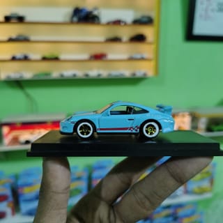 Porsche 911 GT3 RS Chinese 1:64 Diecast Car | Light Blue | Collectible Model 2