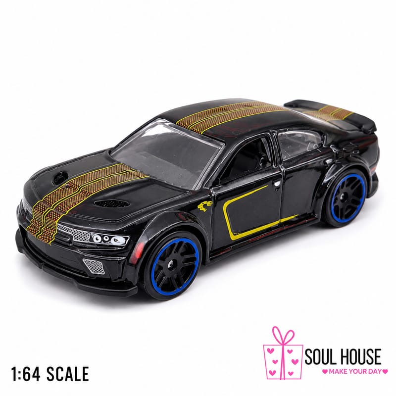 '20 Dodge Charger Hellcat Chinese 1:64 Diecast Car | Black | Collectible Model
