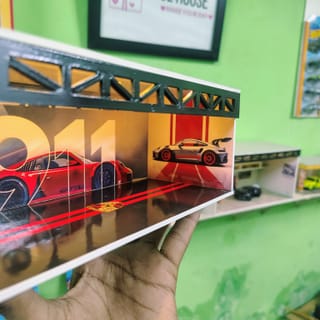 Premium LED Diorama Garage for 1:64 Scale Diecast Car | Car Display Box 2
