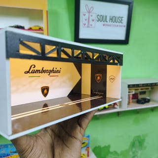 Premium Lamborghini LED Diorama Garage – 1:64 Scale 2