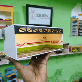 Premium Castrol Racing LED Diorama Garage – 1:64 Scale 3