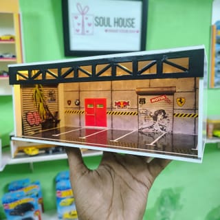 Premium Racing LED Diorama Garage – 1:64 Scale 3