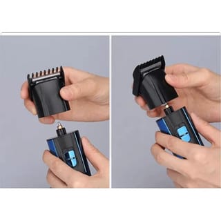 Kemei KM-6330 3-in-1 Rechargeable Hair Trimmer, Electric Shaver & Nose Clipper Grooming Kit – Universal Voltage, 60-Min Runtime & 4 Guide Combs 4