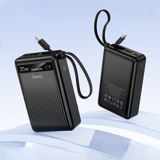 Hoco MMJ-04 20000mAh 35W PD Fast Charging Power Bank with Built-in Type-C Cable, LED Digital Display, QC3.0 & 22.5W Super Fast Charger for iPhone, Samsung, iPad & Type-C Devices 5