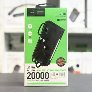 Hoco J155 20000mAh 4-Wire Backup Battery Shine 22.5W+PD20W+light Powerbank 4