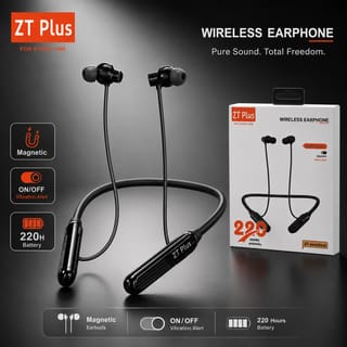 ZT Excellent Wireless Neckband Earphone – Bluetooth Headset with 220H Standby, Auto Power On/Off Detach Feature, Vibration Alert & Magnetic Earbuds 1
