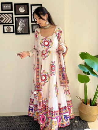 Puja Special Gown Three Piece 2