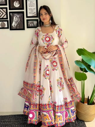 Puja Special Gown Three Piece 3