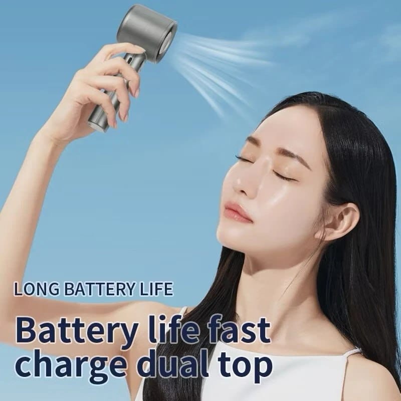 M11 Handheld Bladeless Mini Fan (Model: NL-619) – 1200mAh Rechargeable Portable Pocket Fan with 5-Speed Intelligent Digital Frequency Conversion & Type-C Charging