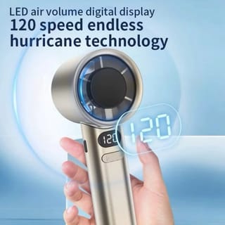M11 Handheld Bladeless Mini Fan (Model: NL-619) – 1200mAh Rechargeable Portable Pocket Fan with 5-Speed Intelligent Digital Frequency Conversion & Type-C Charging 5