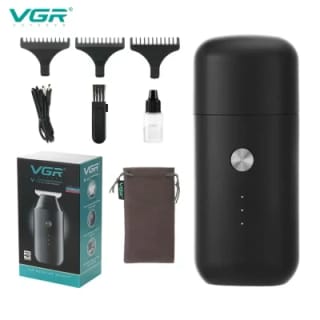VGR V-932 Professional Cordless Mini Hair & Beard Trimmer for Men – 120 Min Runtime, 5W Silent Motor, Pocket-Sized & Washable Stainless Steel Blades 1
