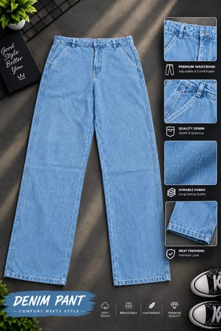 Semi Baggy Cargo Denim Pant 1