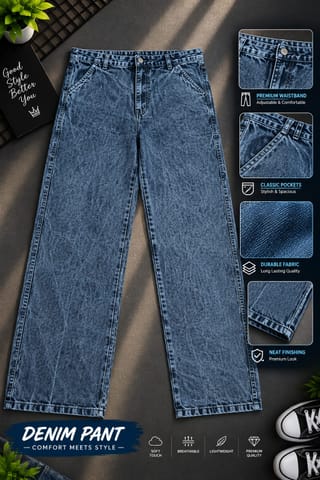 Semi Baggy Cargo Denim Pant 2