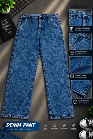 Semi Baggy Cargo Denim Pant 4