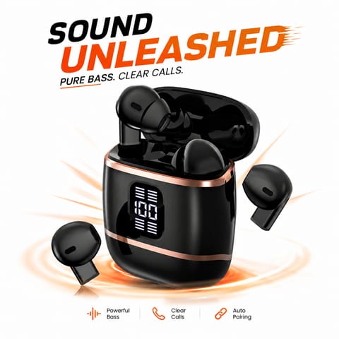 J40 4-in-1 True Wireless Earbuds – Bluetooth 5.4 TWS with Dual-Side Charging Case, Smart LED Display, Active Noise Cancellation & IPX5 Waterproof