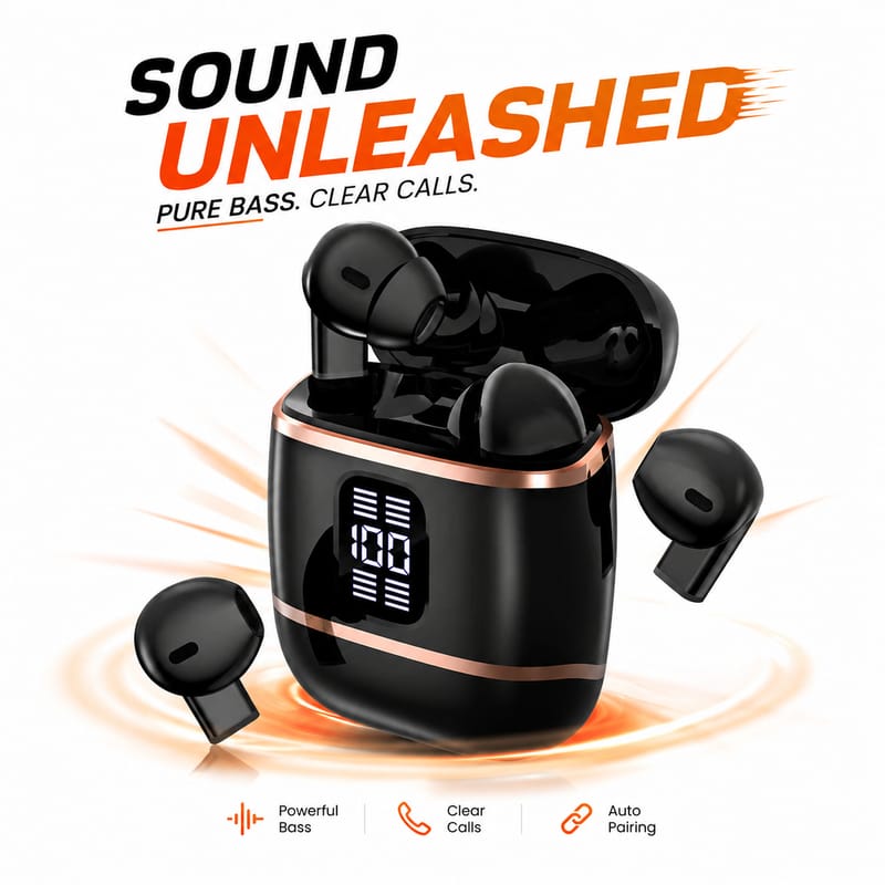 J40 4-in-1 True Wireless Earbuds – Bluetooth 5.4 TWS with Dual-Side Charging Case, Smart LED Display, Active Noise Cancellation & IPX5 Waterproof