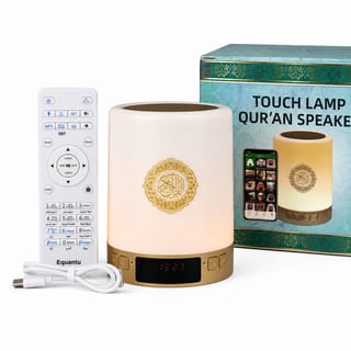 SQ-112 Smart Touch Lamp Quran Speaker – Touch Control LED Night Light with Full Quran Recitation, Azan Time, Bluetooth, Remote & Mobile App Control 4