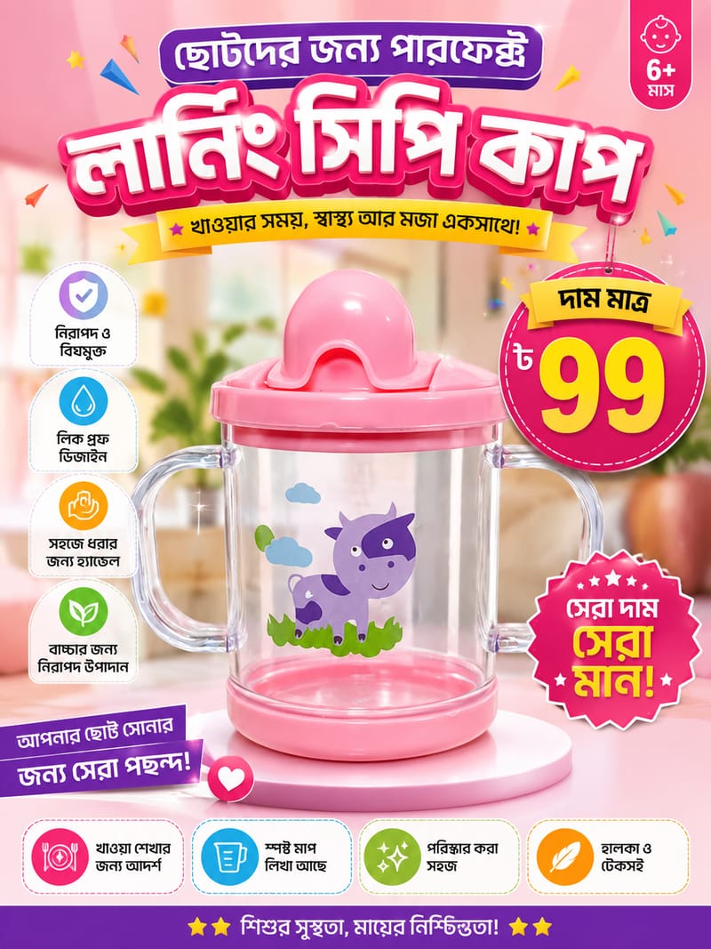 বাচ্চাদের প্রিয় লার্নিং সিপার কাপ