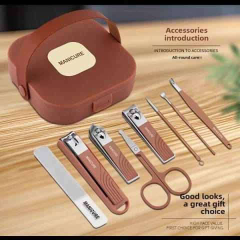Professional Stainless Steel Manicure & Pedicure Grooming Kit with Portable Case