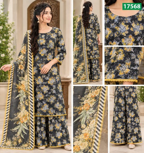Cotton Readymade Three Piece – SAUD-17568