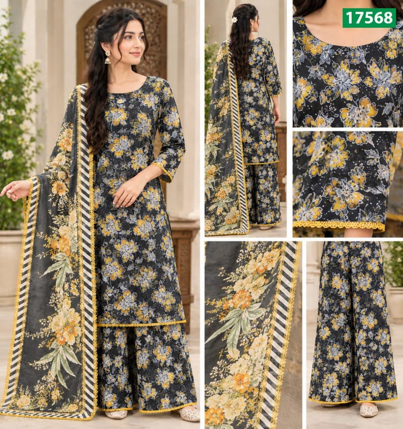 Cotton Readymade Three Piece – SAUD-17568