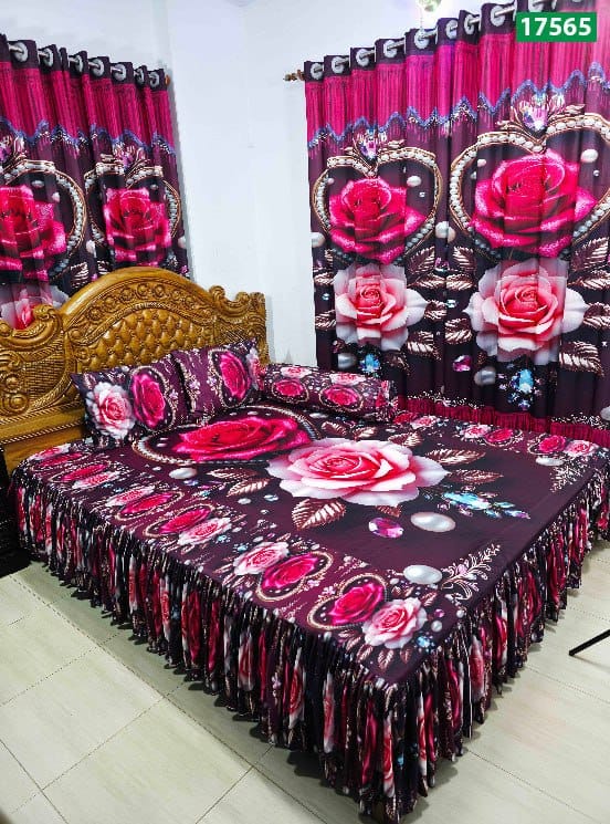 প্রিমিয়াম কোয়ালিটি 3D বেডশীট সেট – SBK-17565