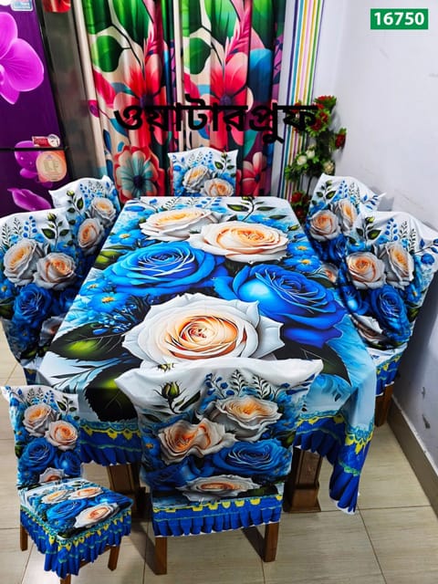 প্রিমিয়াম কোয়ালিটি ওয়াটারপ্রুফ 3D টেবিল ও চেয়ার কাভার সেট