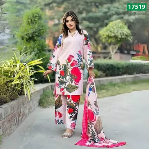 # Pakistani Inspired Screen Print Three Piece – SPOB-17519