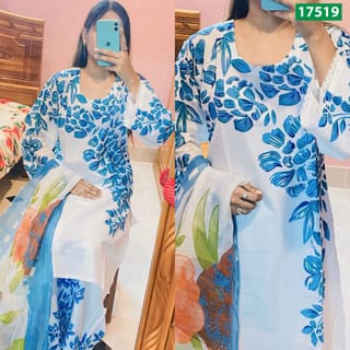 Pakistani Inspired Screen Print Three Piece – SPOB-17519 2