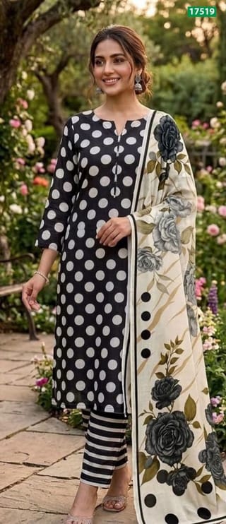 Pakistani Inspired Screen Print Three Piece – SPOB-17519 2