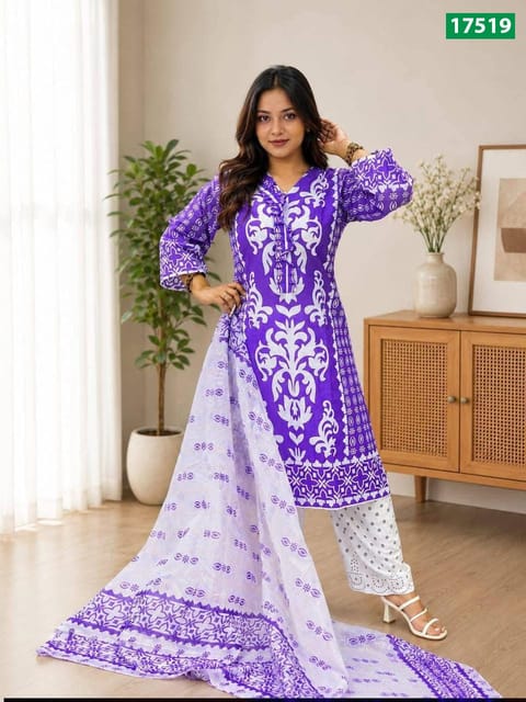 Pakistani Inspired Screen Print Three Piece – SPOB-17519