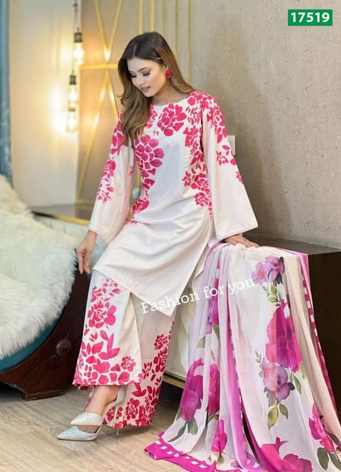 Pakistani Inspired Screen Print Three Piece – SPOB-17519