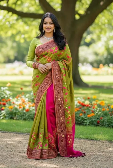 🌸 প্রিমিয়াম নকশি টাঙ্গাইল শাড়ি