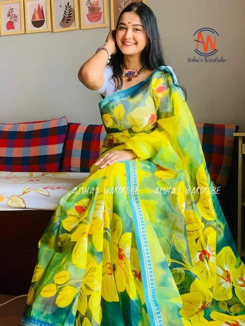 হাফসিল্ক শাড়ি – হ্যান্ডপ্রিন্ট তুলির কা