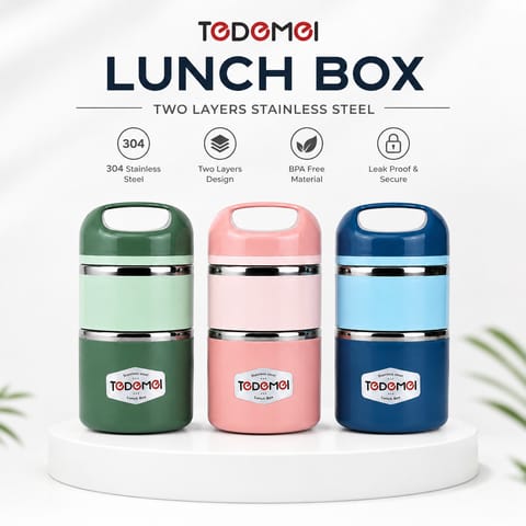🍱 2.5 Layer 1.13L Stainless Steel Lunch Box | Code: 12640