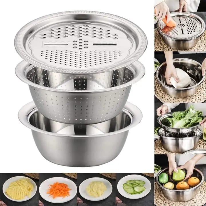 đĨ 3-in-1 Multifunctional Stainless Steel Basin | Code: 12300