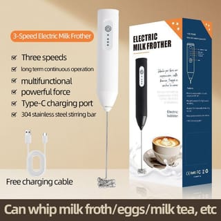 ☕ Rechargeable Coffee & Milk Frother | Code: 3523 2