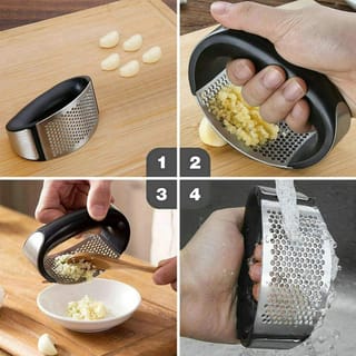 🧄 Stainless Steel Garlic Press & Mincer | Code: 3243 2