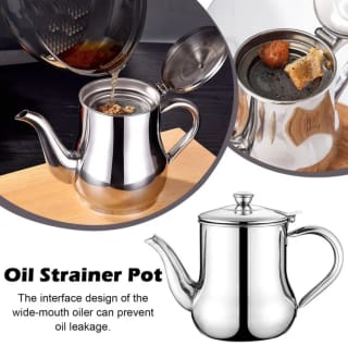 🛢️ Stainless Steel Oil Strainer Pot | Code: 6123 1