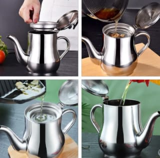 🛢️ Stainless Steel Oil Strainer Pot | Code: 6123 3
