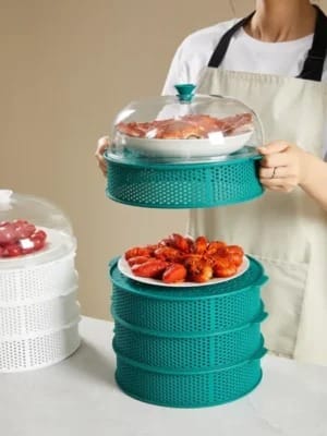 🍱 5-Layer Stackable Food Cover & Kitchen Shelf-Code: 12400 2