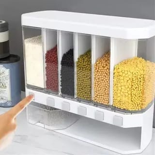 🌾 6-in-1 Wall Mounted Grain & Rice Dispenser 2