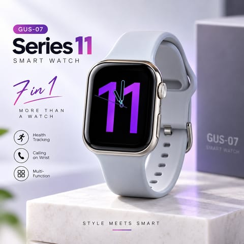 ⌚ GUS-07 Series 11 AMOLED Smartwatch – 7-in-1 Combo