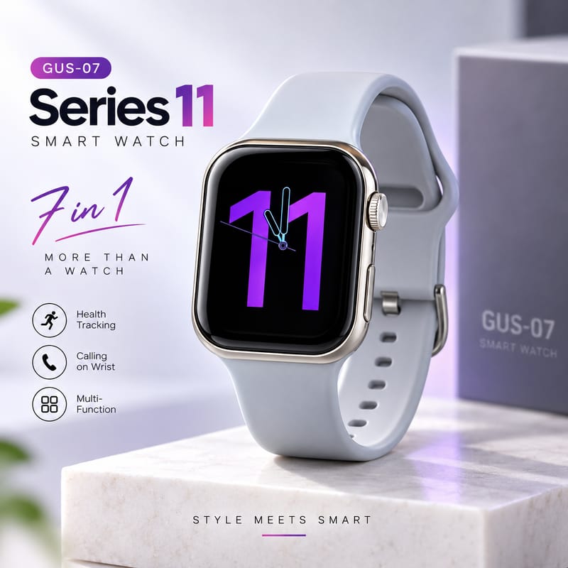 ⌚ GUS-07 Series 11 AMOLED Smartwatch – 7-in-1 Combo