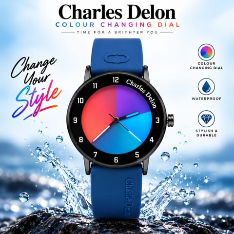 ⌚ Charles Delon Waterproof Color-Changing Dial Watch-Code: 13297